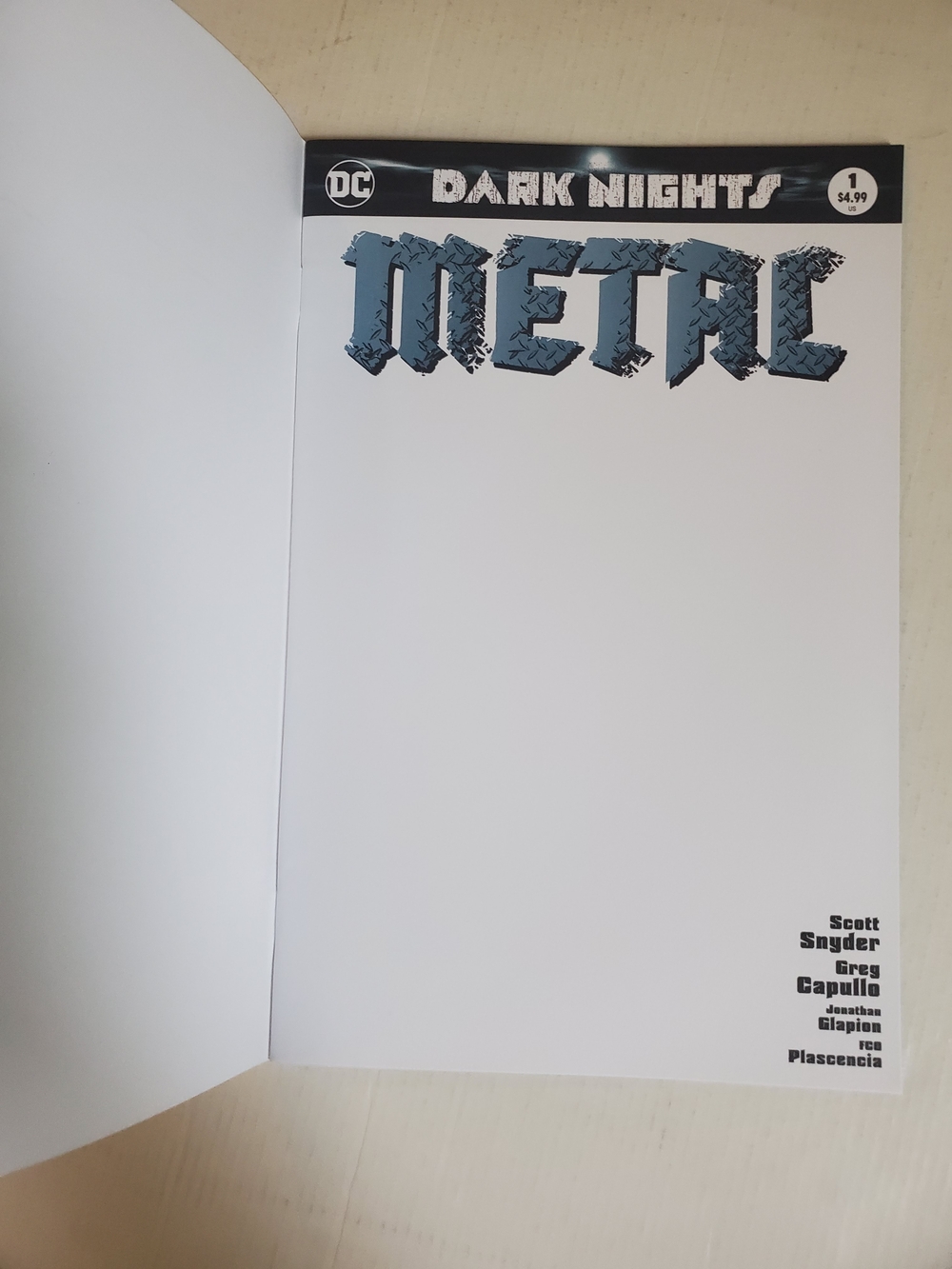Dark Nights Metal #1 Blank Sketch Variant DC 2017 Batman New Condition